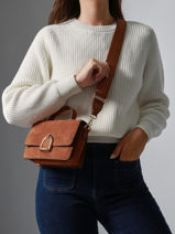Sac Bandoulire S Altesse Suede Etrier Marron altesse suede EASU048S-vue-porte